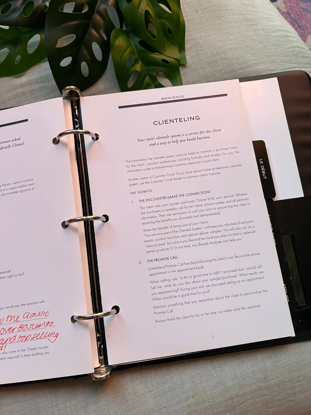 CHANEL Black Academy Binder with educational materials